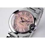 Ballon Bleu 33mm SS 1:1 Best Edition Pink Textured Dial SS Bracelet AF