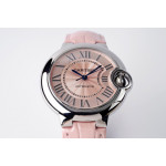 Ballon Bleu 33mm SS 1:1 Best Edition White&Pink&Red Dials Leather Strap AF