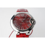 Ballon Bleu 33mm SS 1:1 Best Edition White&Pink&Red Dials Leather Strap AF