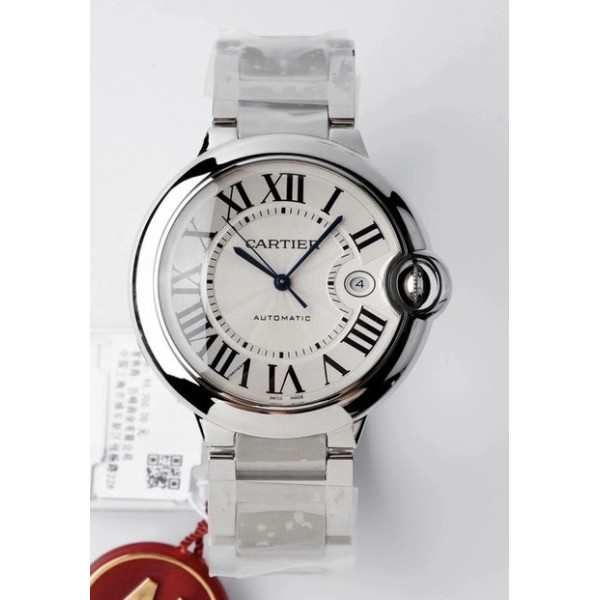 Ballon Bleu 42mm SS 1:1 Best Edition White Texture Dial Bracelet AF A2824 V4