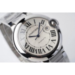 Ballon Bleu 42mm SS 1:1 Best Edition White Texture Dial Bracelet AF A2824 V4