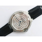 Ballon Bleu 42mm SS Diamonds Bezel Diamonds Dial Double Side Crocodile Strap MIYOTA 9015