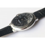 Balon Bleu Cartier 42mm SS Black Dial Roman Leather A2824