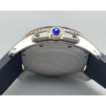 Calibre de Cartier RG/SS Case Black Dial Rubber Strap Asian 1904