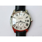 Drive De Cartier SS White Dial Leather GSF A23J Mod