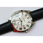 Drive De Cartier SS White Dial Leather GSF A23J Mod