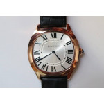 Drive De Cartier Extra-Flat RG White Dial Leather Japan Quartz