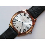 Drive De Cartier Extra-Flat RG White Dial Leather Japan Quartz