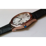 Drive De Cartier Extra-Flat RG White Dial Leather Japan Quartz