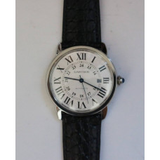 Ronde Solo de Cartier 42mm 1:1 Best Edition White Dial on Black Leather Strap MIYOTA 9015 ZF