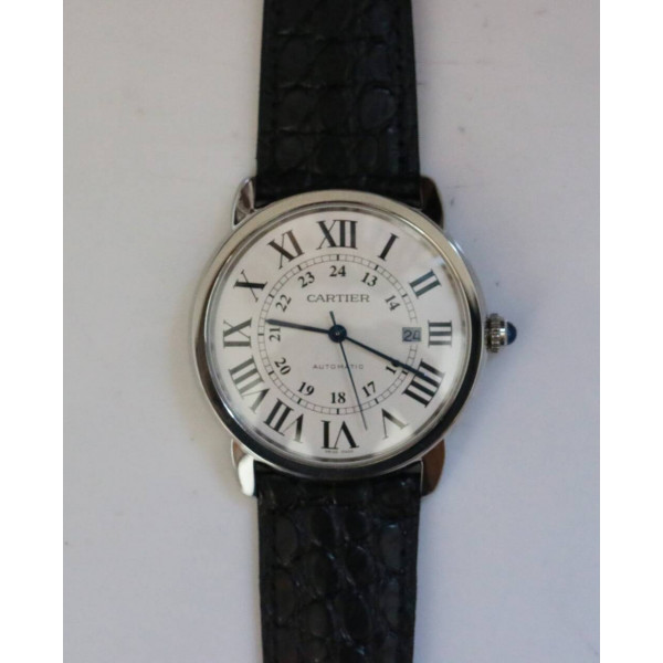 Ronde Solo de Cartier 42mm 1:1 Best Edition White Dial on Black Leather Strap MIYOTA 9015 ZF