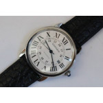 Ronde Solo de Cartier 42mm 1:1 Best Edition White Dial on Black Leather Strap MIYOTA 9015 ZF