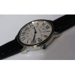 Ronde Solo de Cartier 42mm 1:1 Best Edition White Dial on Black Leather Strap MIYOTA 9015 ZF