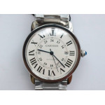 Ronde Solo de Cartier 42mm 1:1 Best Edition White Dial Bracelet MIYOTA 9015 ZF