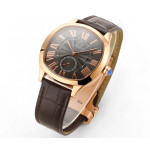 Drive De Cartier RG Case Black Dial Leather Strap TWF A23J Mod