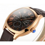 Drive De Cartier RG Case Black Dial Leather Strap TWF A23J Mod