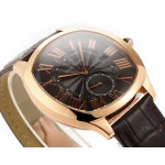 Drive De Cartier RG Case Black Dial Leather Strap TWF A23J Mod