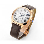 Drive De Cartier RG Case White Dial Leather Strap TWF A23J Mod