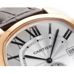 Drive De Cartier RG Case White Dial Leather Strap TWF A23J Mod