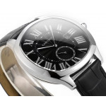 Drive De Cartier SS Case Black Dial Leather Strap TWF A23J Mod