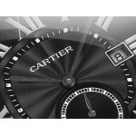 Drive De Cartier SS Case Black Dial Leather Strap TWF A23J Mod