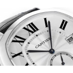 Drive De Cartier SS Case White Dial Leather Strap TWF A23J Mod