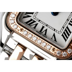 Panthère 1:1 Best Edition RG/SS White Dial Diamonds Bezel on RG/SS Bracelet BVF Ronda Quartz