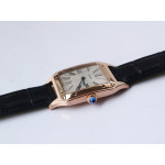 Santos De Cartier RG Whtie Dial Leather Swiss Quartz