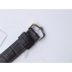 Santos De Cartier SS/YG Black Dial Leather Swiss Quartz