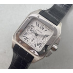 Santos 100 Chronograph SS Ultimate Edition On Black Leather Strap A7753