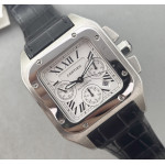 Santos 100 Chronograph SS Ultimate Edition On Black Leather Strap A7753