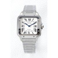 Santos de Cartier 35mm SS 1:1 Best Edition White Dial on SS SmartLinks Bracelet BVF MIYOTA 9015