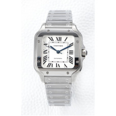 Santos de Cartier 35mm SS 1:1 Best Edition White Dial on SS SmartLinks Bracelet BVF MIYOTA 9015