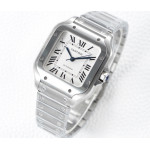 Santos de Cartier 35mm SS 1:1 Best Edition White Dial on SS SmartLinks Bracelet BVF MIYOTA 9015
