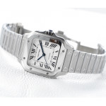 Santos de Cartier 35mm SS 1:1 Best Edition White Dial on SS SmartLinks Bracelet BVF MIYOTA 9015
