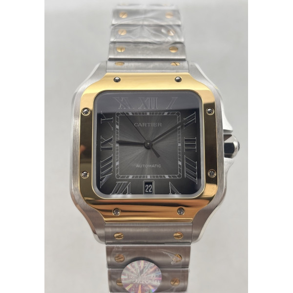 Santos de Cartier 40mm SS/YG 1:1 Best Edition Gray Dial on SS/YG SmartLinks Bracelet BVF MIYOTA 9015 