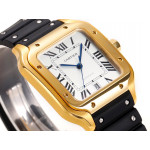 Santos de Cartier YG 1:1 Best Edition White Dial SS SmartLinks Rubber THB MIYOTA 9015 