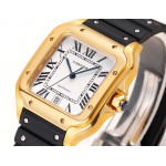 Santos de Cartier YG 1:1 Best Edition White Dial SS SmartLinks Rubber THB MIYOTA 9015 