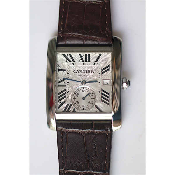 Cartier Tank MC 1904 SS White Dial Leather  Asia 23J Mod