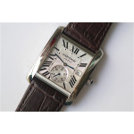 Cartier Tank MC 1904 SS White Dial Leather  Asia 23J Mod