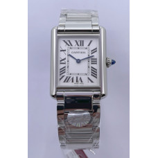 Cartier Tank Must Large SS/SS White Dial Bracelet F1F Swiss Qtz