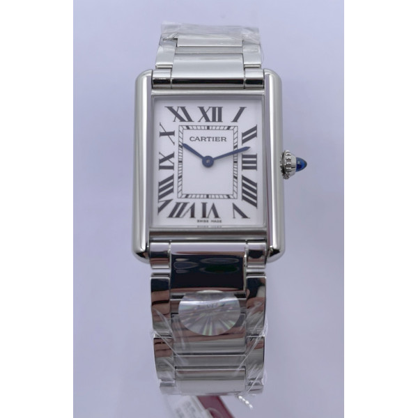 Cartier Tank Must Large SS/SS White Dial Bracelet F1F Swiss Qtz