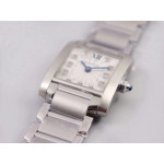 Tank Francaise Ladies 25mm SS 1:1 Best Edition White Diamonds Dial on SS Bracelet Ronda Quartz 8848F