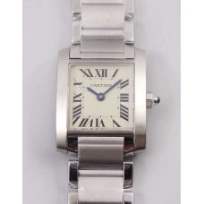 Tank Francaise Ladies 25mm SS 1:1 Best Edition White Dial on SS Bracelet Ronda Quartz 8848F