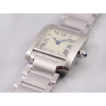 Tank Francaise Ladies 25mm SS 1:1 Best Edition White Dial on SS Bracelet Ronda Quartz 8848F