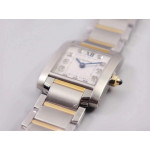 Tank Francaise Ladies 25mm SS/YG 1:1 Best Edition White Diamonds Dial on SS Bracelet Ronda Quartz 8848F