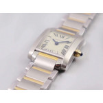 Tank Francaise Ladies 25mm SS/YG 1:1 Best Edition White Dial on SS Bracelet Ronda Quartz 8848F