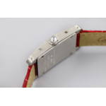 Tank WJTA0029 29mm Diamonds Bezel SS Silver Dial Red Croco Strap Ronda Quartz 8848F