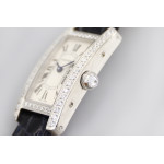 Tank WJTA0029 29mm Diamonds Bezel SS Silver Dial Black Croco Strap Ronda Quartz 8848F