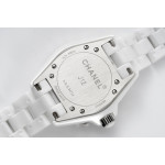 J12 Ladies 33mm Ceramic White MOP Dial Diamonds Marker Bracelet EAST Swiss Qtz